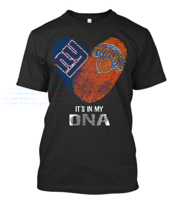 Giants Knicks It's In My DNA Fingerprint Heart T-Shirt
