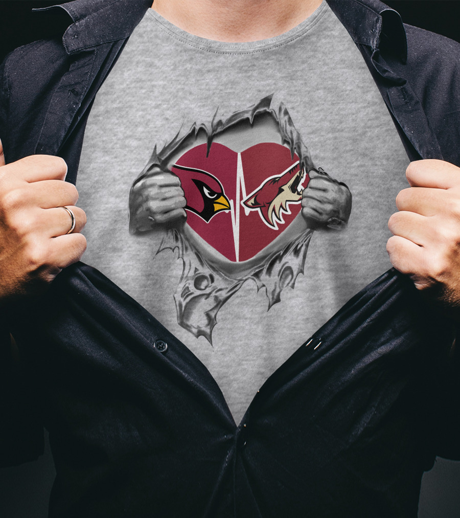 Arizona Cardinals Coyotes Heart Logo In My Heart T-Shirt