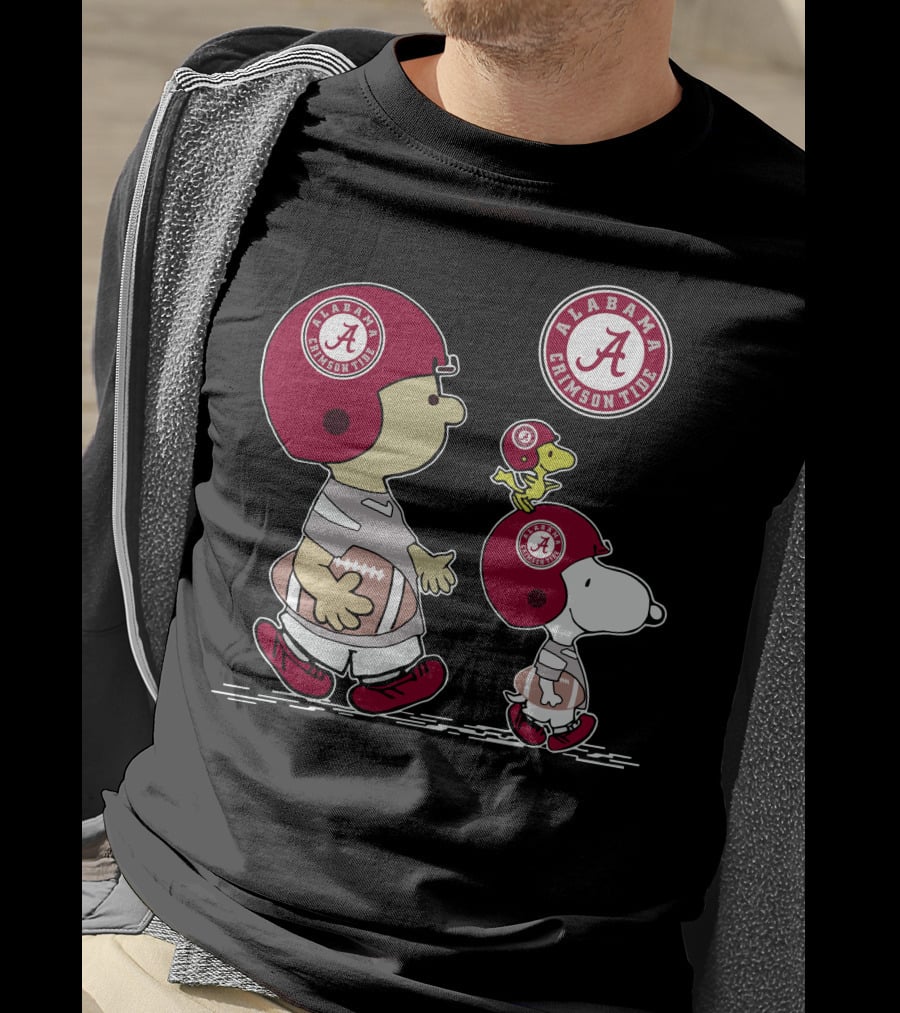 Alabama Crimson Tide Snoopy Woodstock Football Helmet T-Shirt
