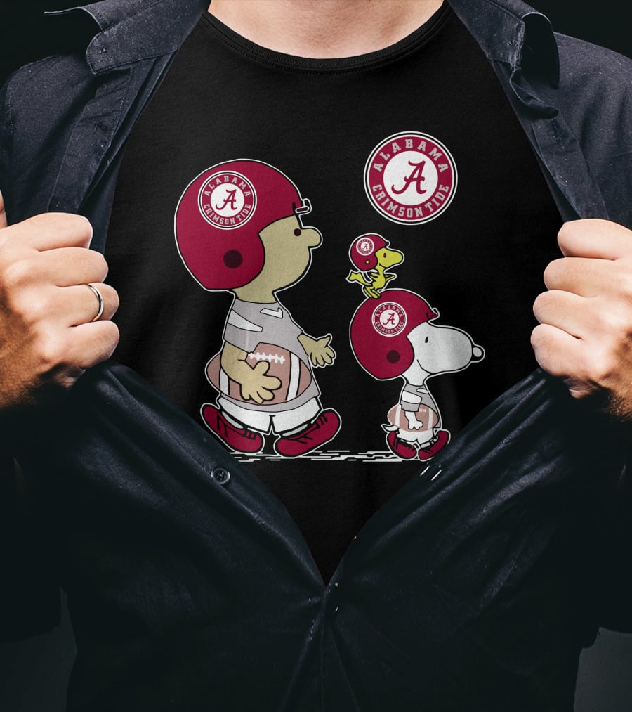 Alabama Crimson Tide Snoopy Woodstock Football Helmet T-Shirt
