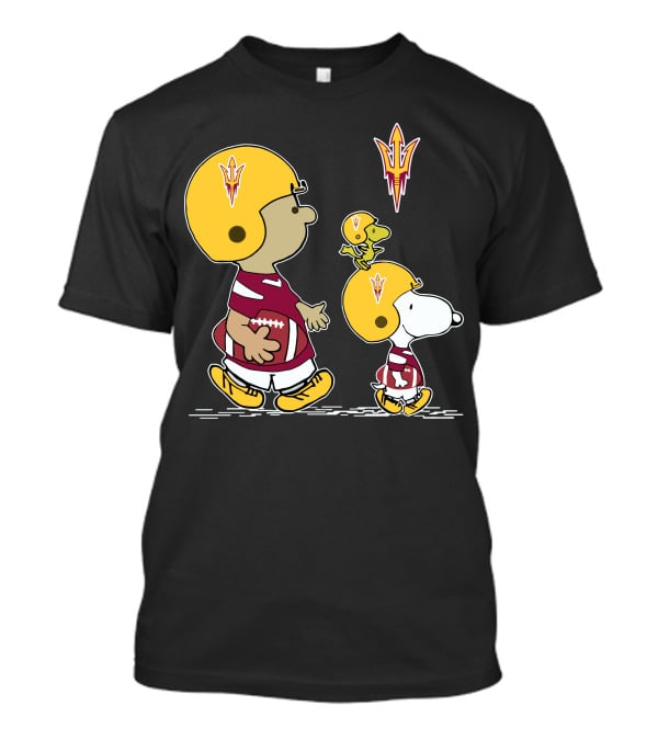 Arizona State Sun Devils Snoopy And Woodstock Football Helmets T-Shirt