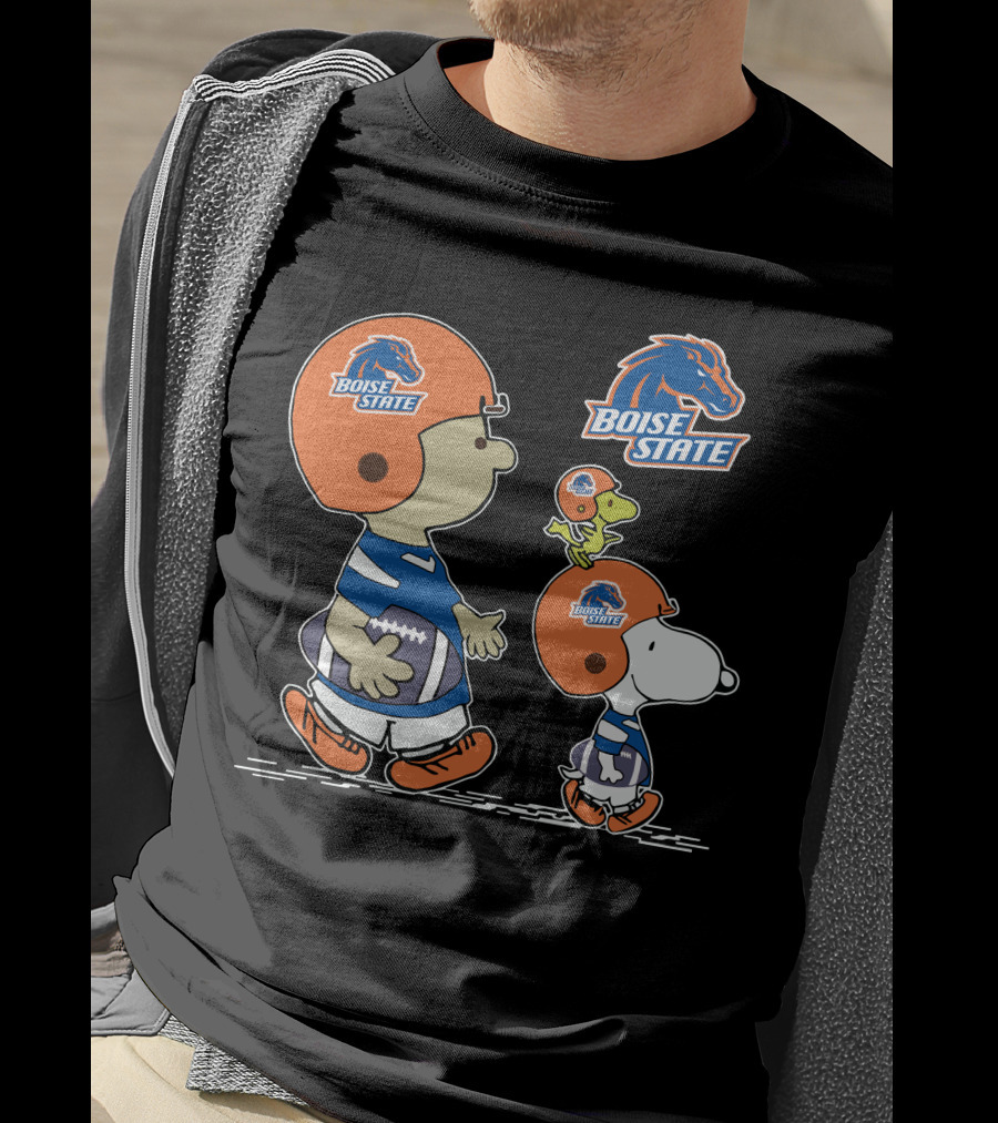 Boise State Broncos Snoopy And Woodstock Football Adventure T-Shirt