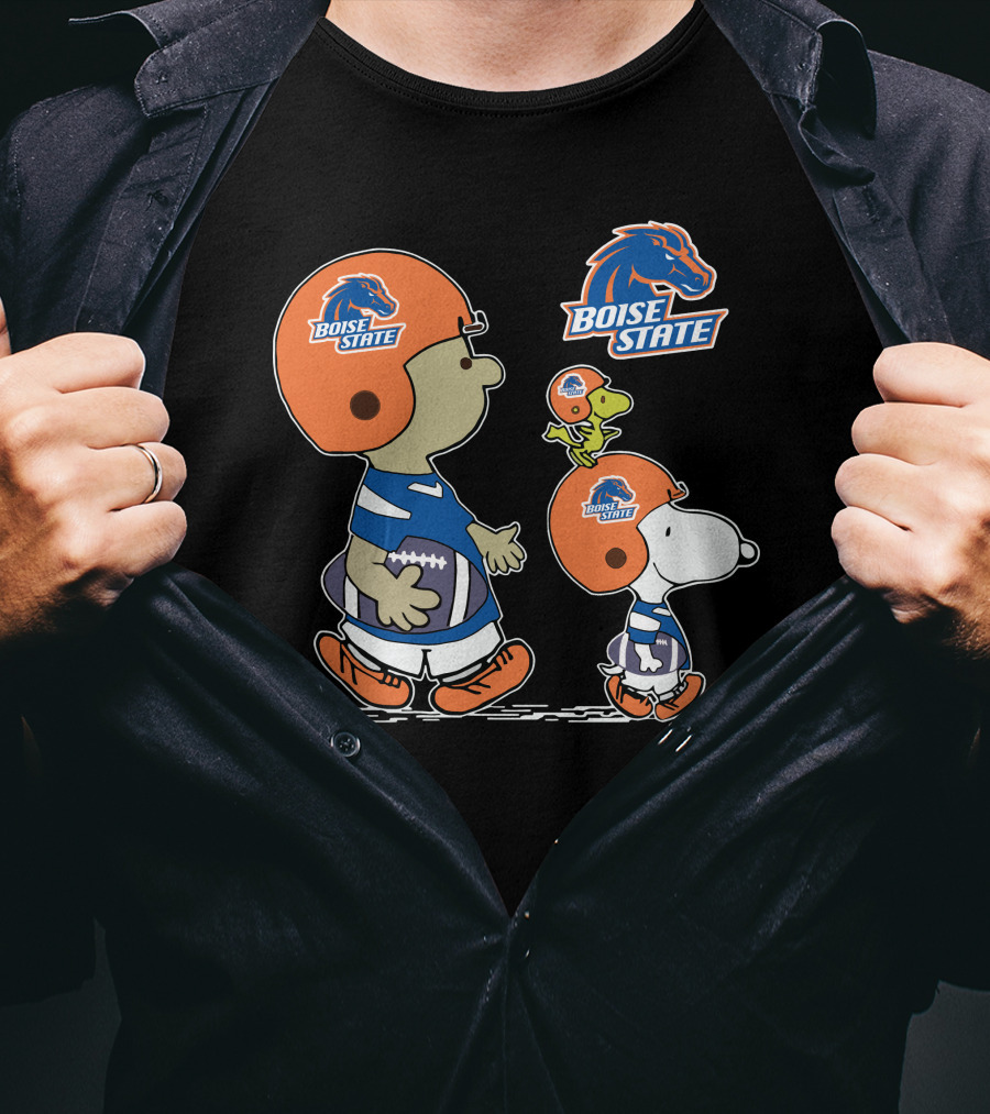 Boise State Broncos Snoopy And Woodstock Football Adventure T-Shirt