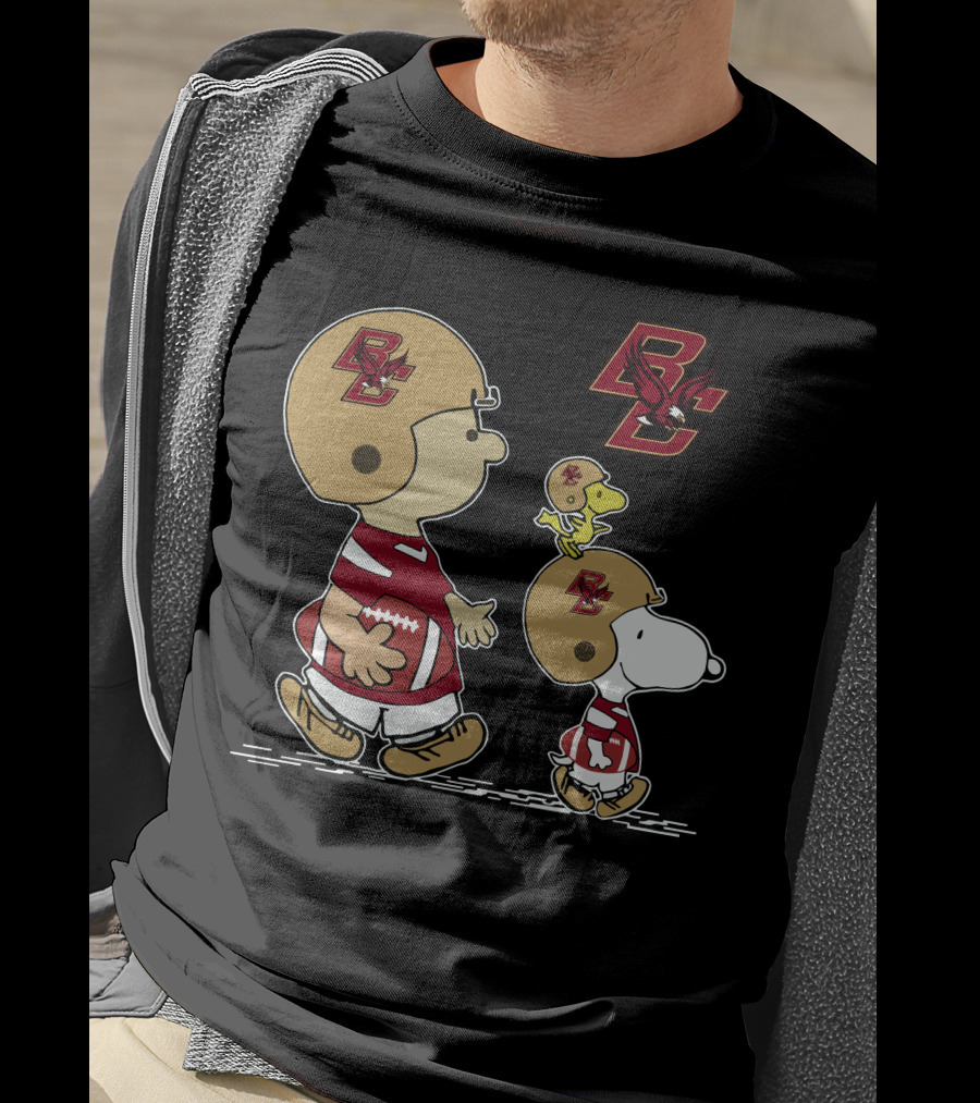 Boston College Eagles Snoopy And Woodstock Football Team Spirit T-Shirt