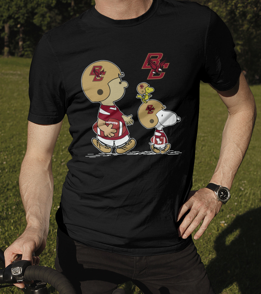 Boston College Eagles Snoopy And Woodstock Football Team Spirit T-Shirt