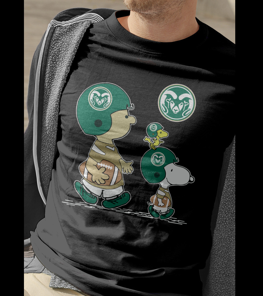 Colorado State Rams Football Snoopy And Woodstock Team Helmet T-Shirt