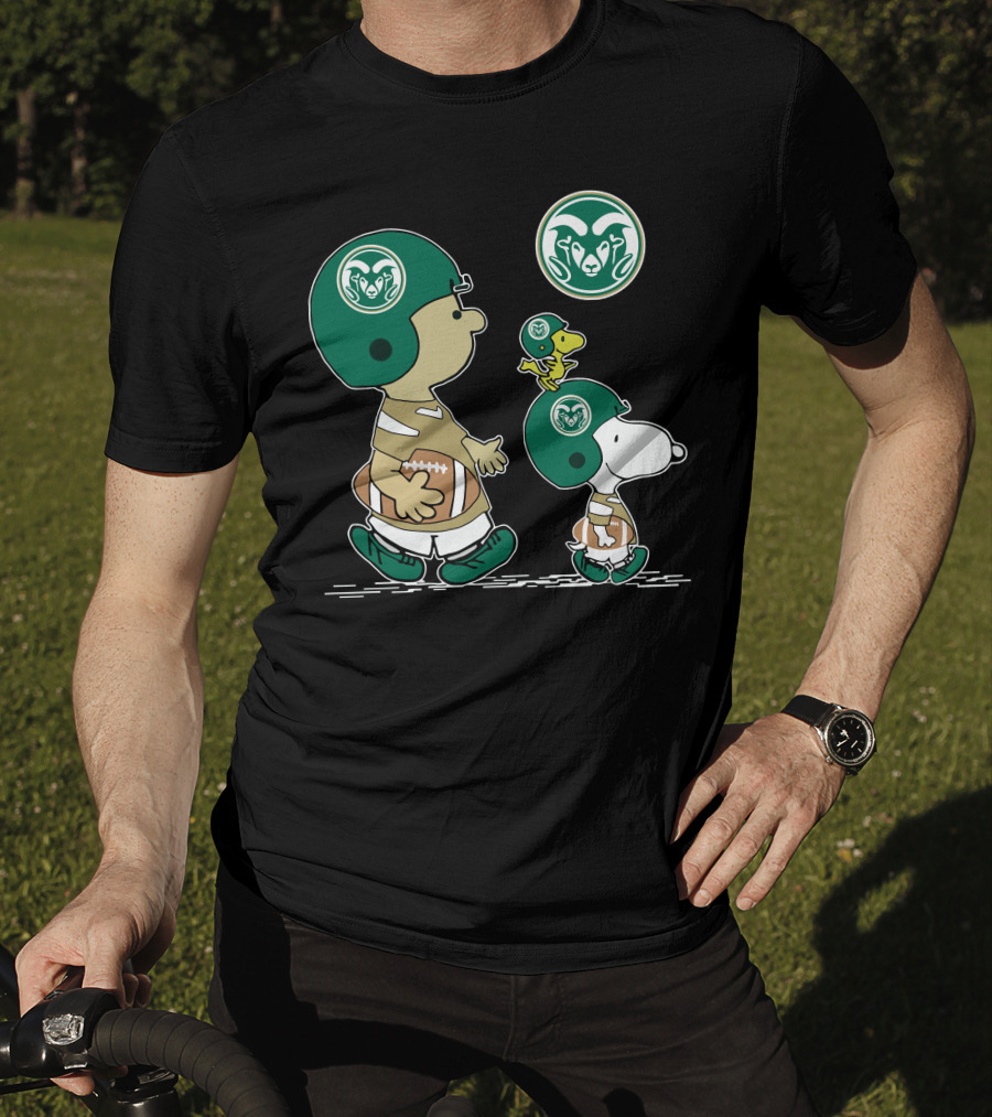 Colorado State Rams Football Snoopy And Woodstock Team Helmet T-Shirt