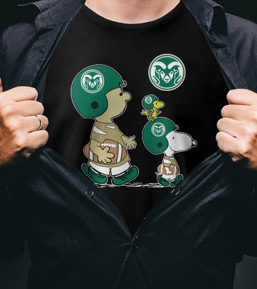 Colorado State Rams Football Snoopy And Woodstock Team Helmet T-Shirt