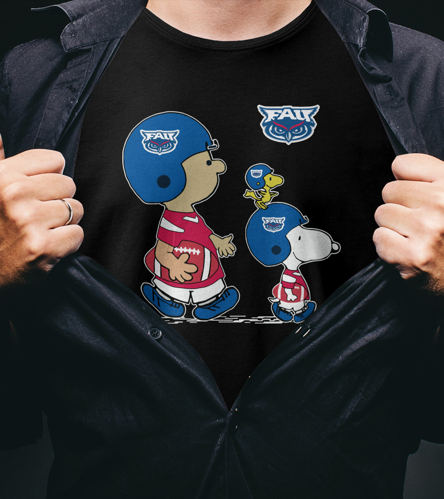 Florida Atlantic FAU Snoopy Football Peanuts Characters T-Shirt