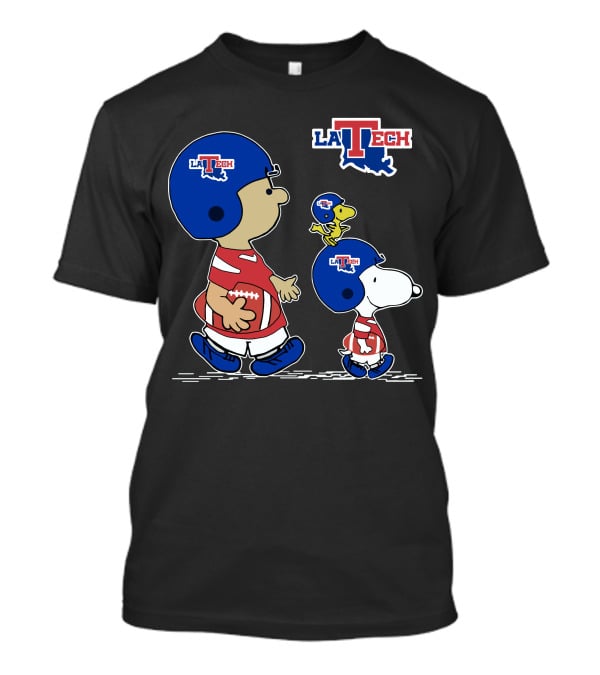 La Tech Football Peanuts Characters Snoopy Woodstock T-Shirt