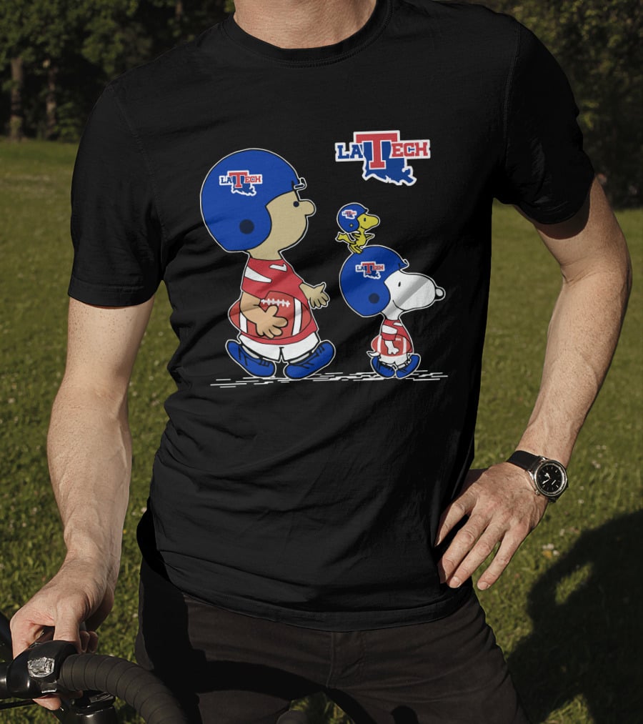 La Tech Football Peanuts Characters Snoopy Woodstock T-Shirt