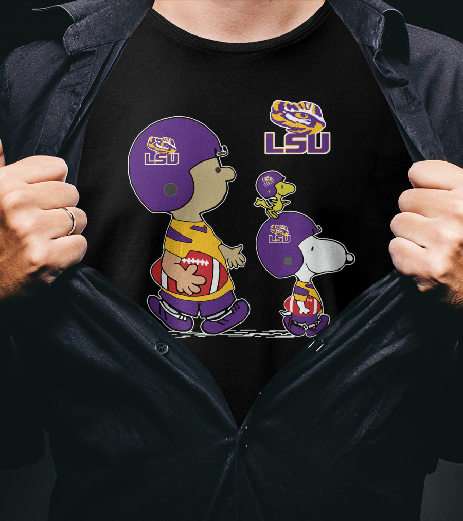 LSU Tigers Snoopy Woodstock Football Players T-Shirt
