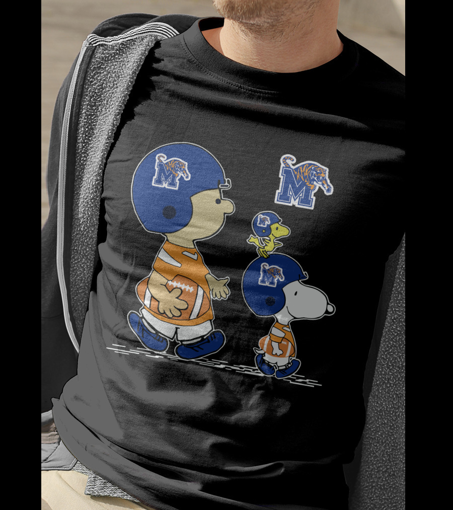 Memphis Tigers Snoopy Football Charlie Brown Woodstock T-Shirt