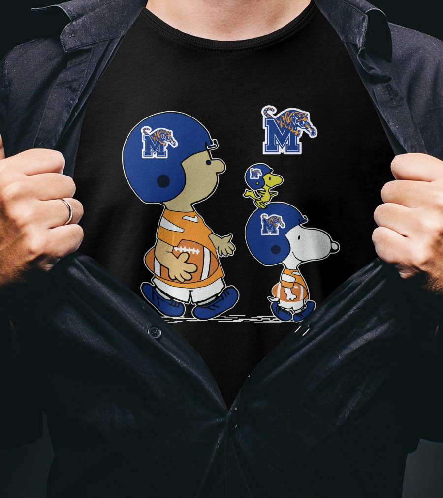 Memphis Tigers Snoopy Football Charlie Brown Woodstock T-Shirt