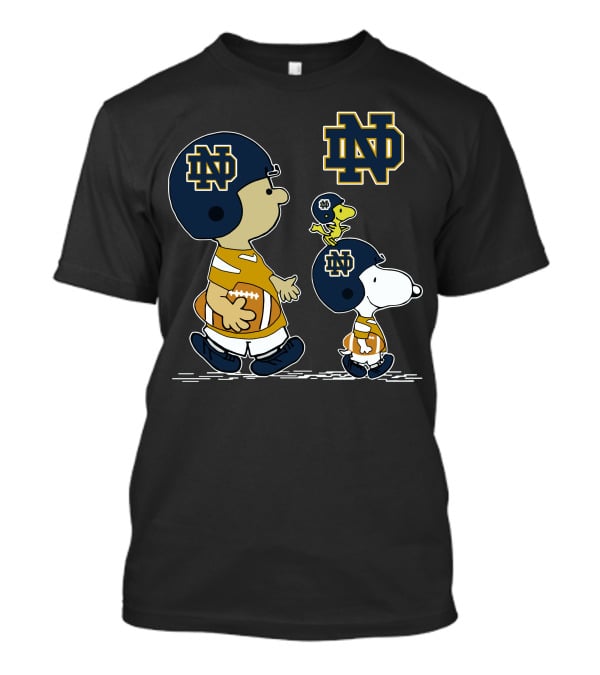 Notre Dame Football Snoopy And Woodstock In Helmets T-Shirt