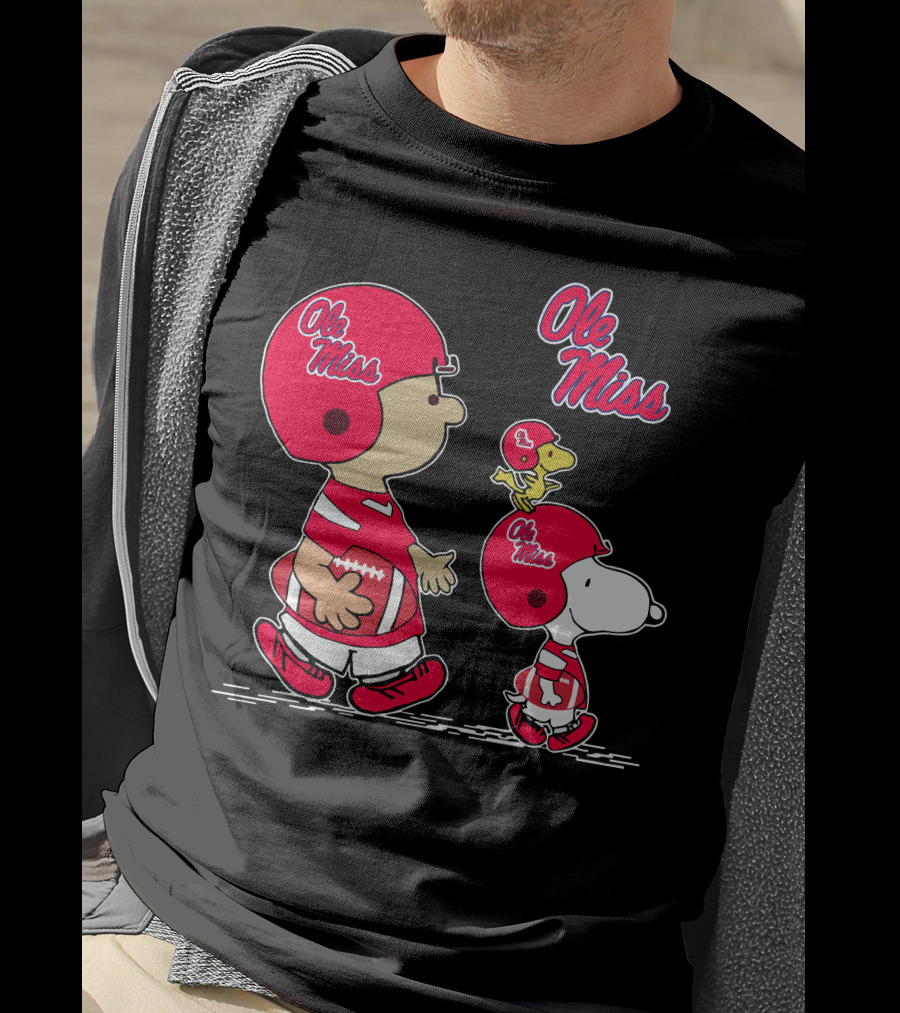 Ole Miss Football Snoopy And Woodstock Team Spirit T-Shirt
