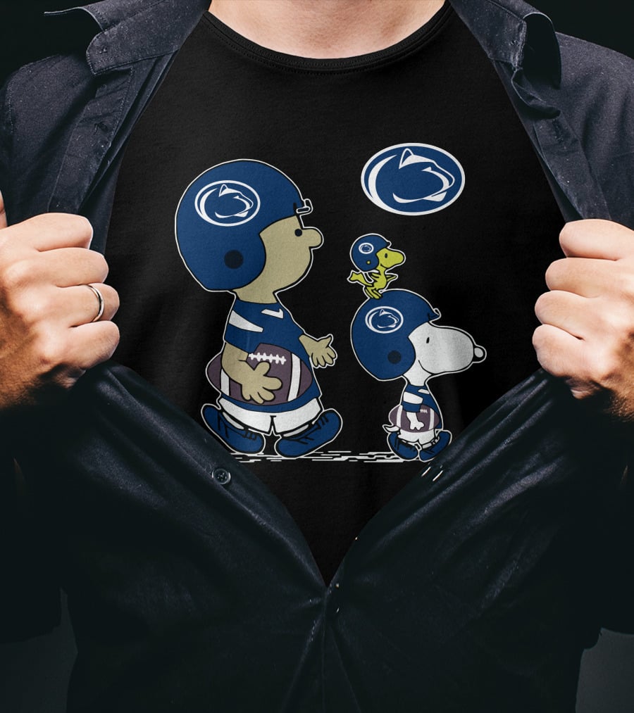 Penn State Peanuts Snoopy Woodstock Football Helmets T-Shirt