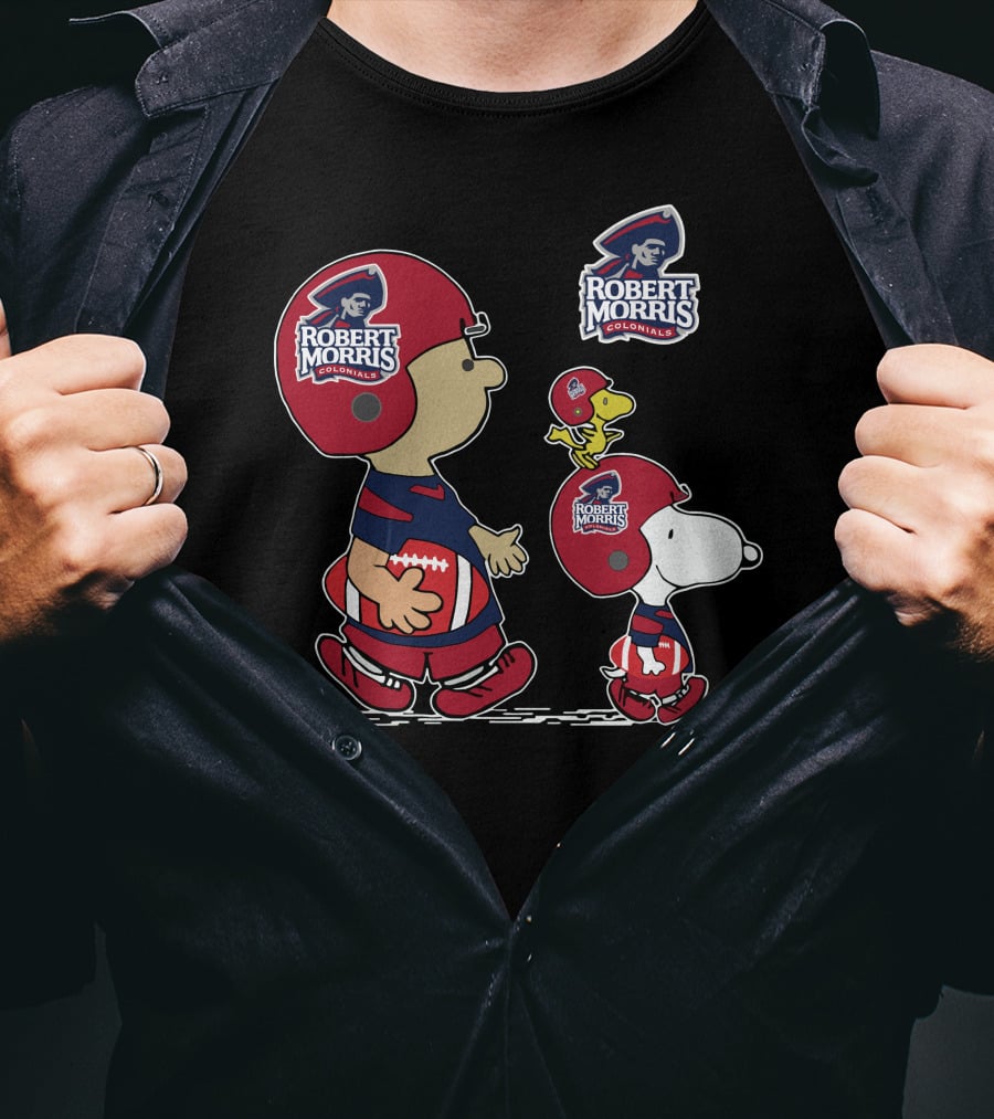 Robert Morris Colonials Snoopy Football Helmet T-Shirt