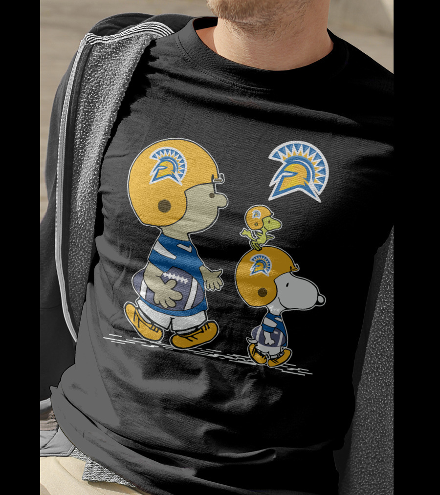 San Jose State Spartans Snoopy And Woodstock Football Helmet T-Shirt