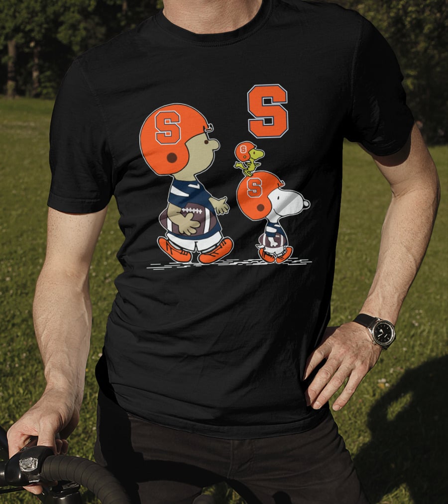 Syracuse Orange Peanuts Snoopy And Woodstock Football Team T-Shirt