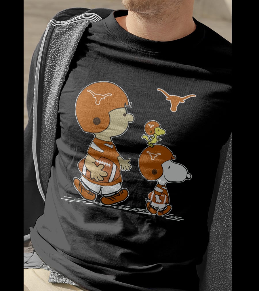 Texas Longhorns Football Snoopy And Woodstock Charlie Brown Peanuts T-Shirt