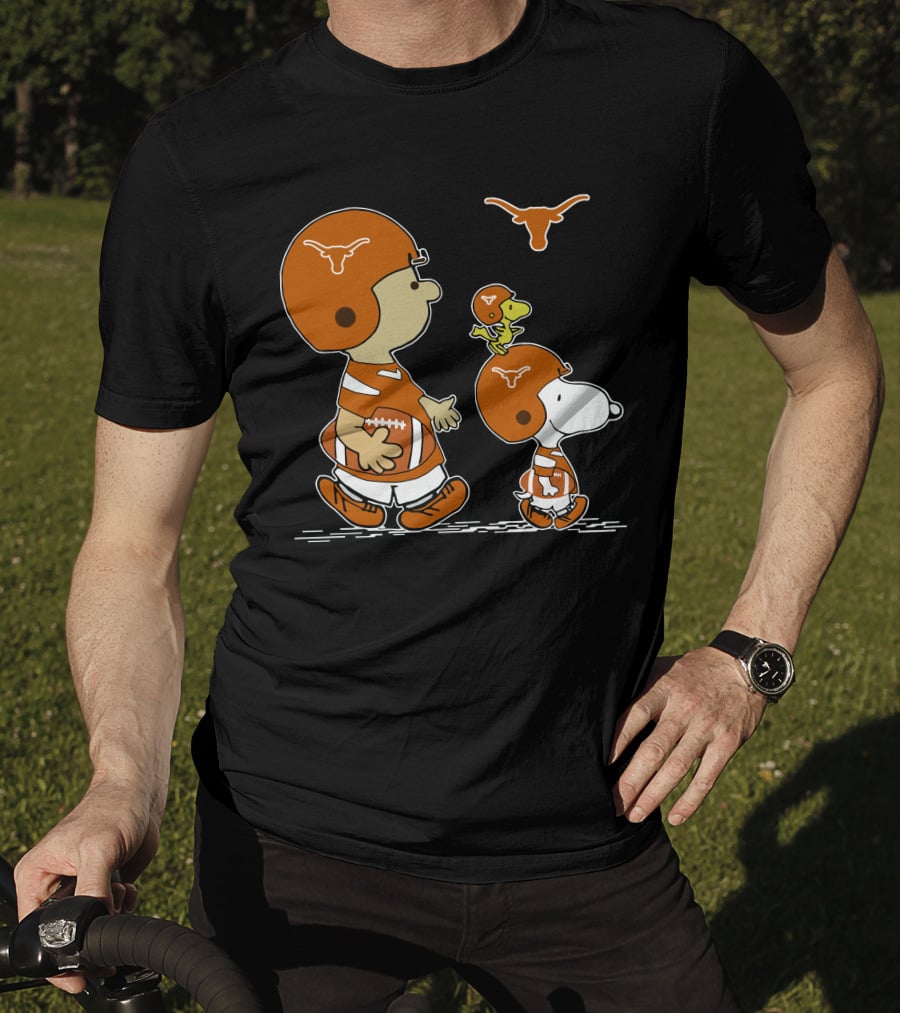 Texas Longhorns Football Snoopy And Woodstock Charlie Brown Peanuts T-Shirt