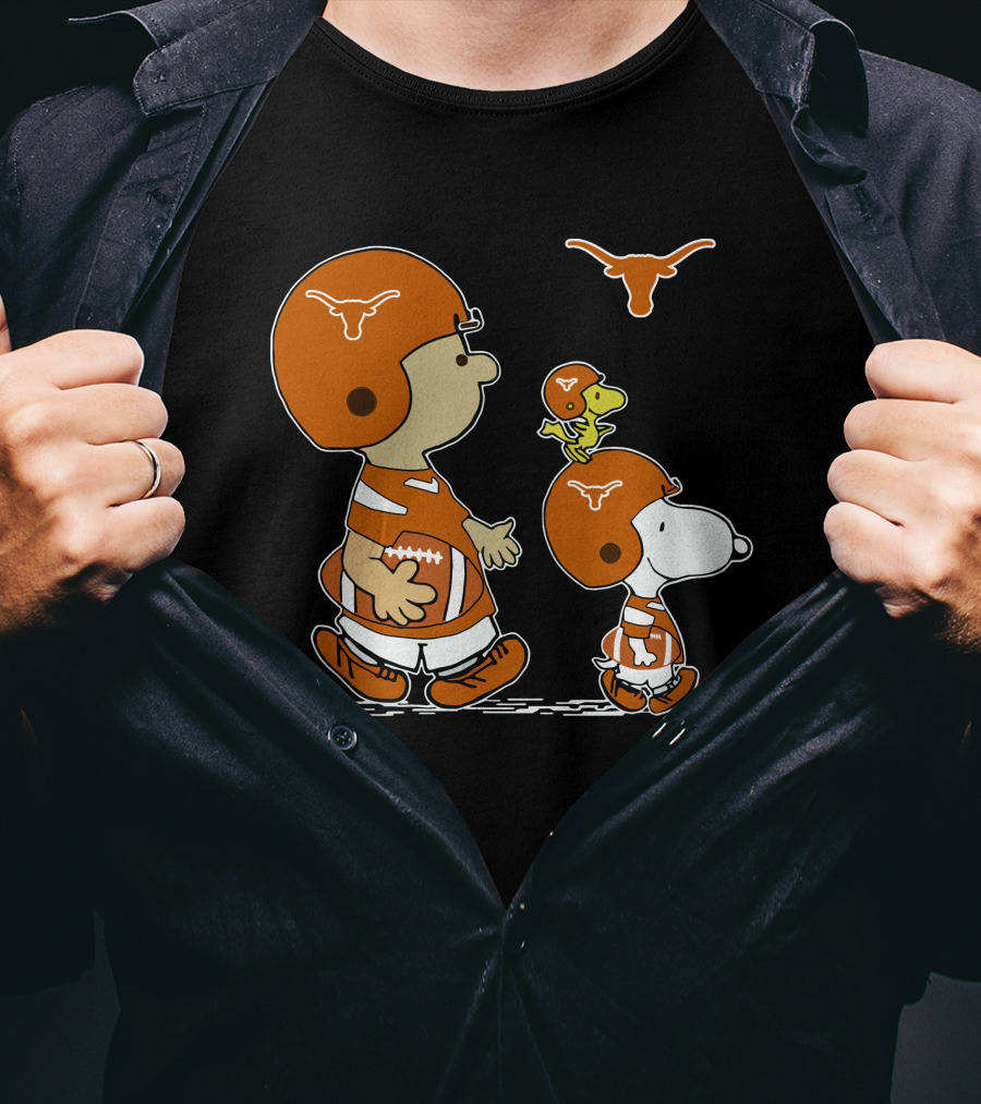 Texas Longhorns Football Snoopy And Woodstock Charlie Brown Peanuts T-Shirt