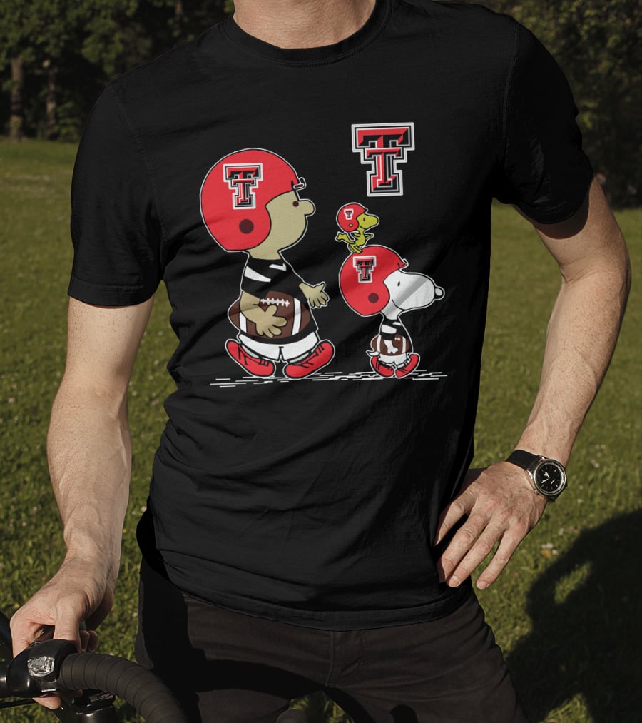 Texas Tech Snoopy Football Peanuts Characters Red Raiders T-Shirt