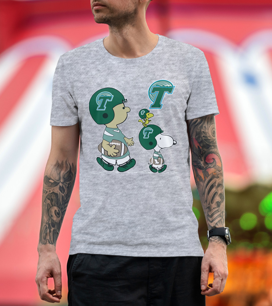 Tulane Football Snoopy And Woodstock Peanuts Characters T-Shirt