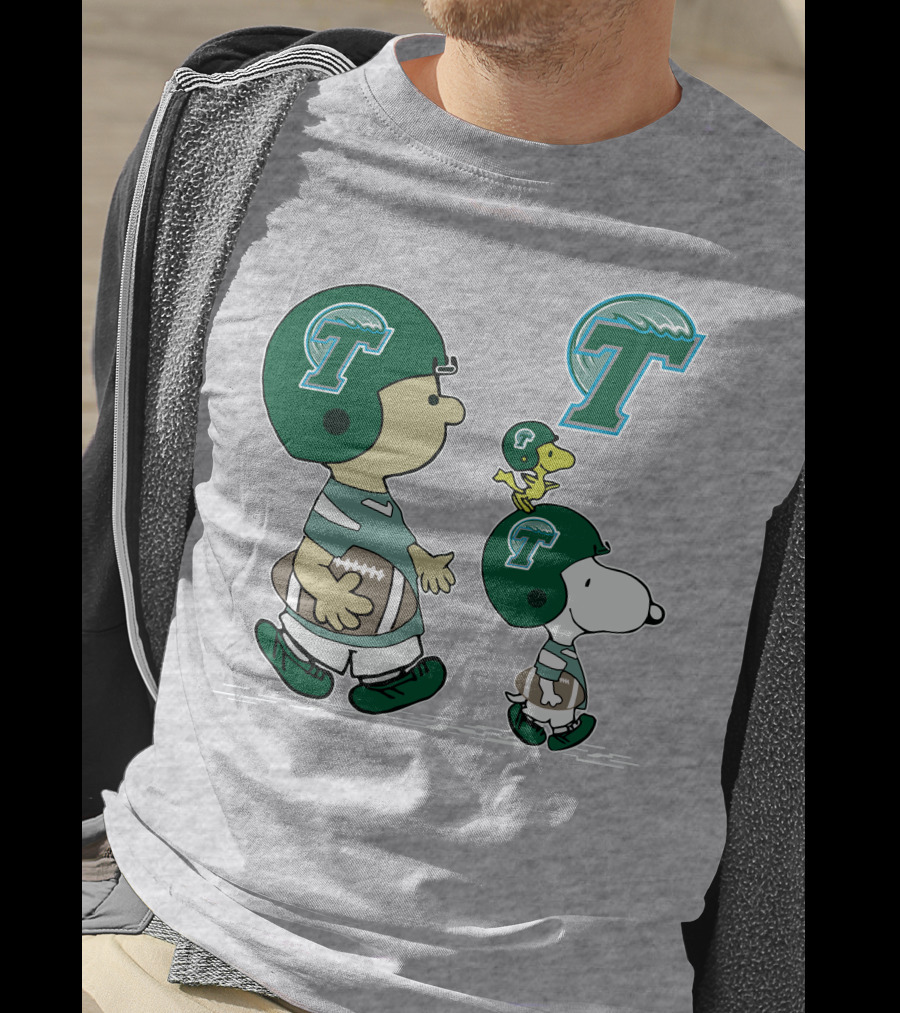 Tulane Football Snoopy And Woodstock Peanuts Characters T-Shirt