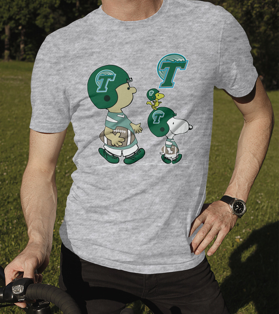 Tulane Football Snoopy And Woodstock Peanuts Characters T-Shirt