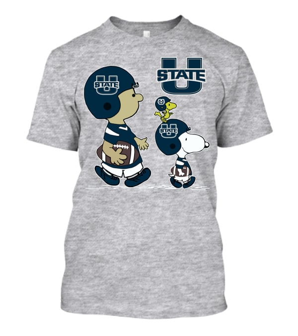 Utah State Football Snoopy And Woodstock Peanuts Characters T-Shirt