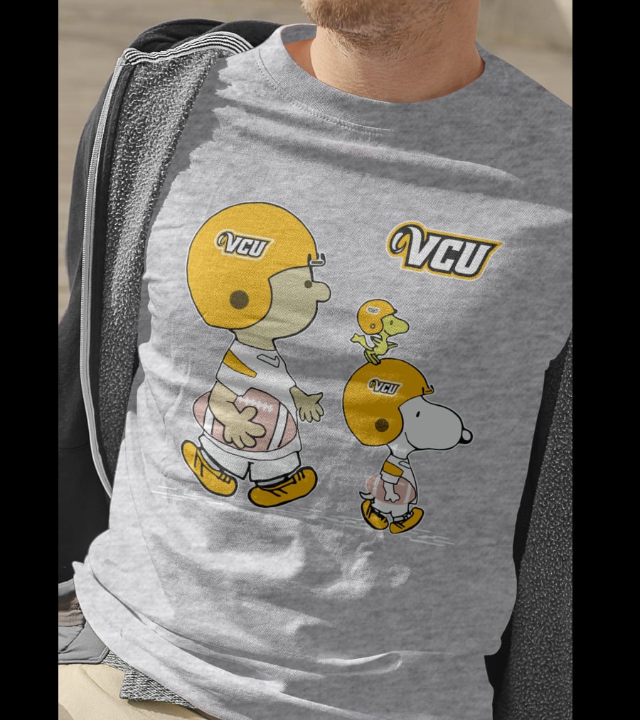 VCU Football Snoopy And Woodstock In Helmets T-Shirt