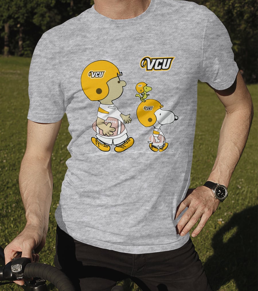 VCU Football Snoopy And Woodstock In Helmets T-Shirt