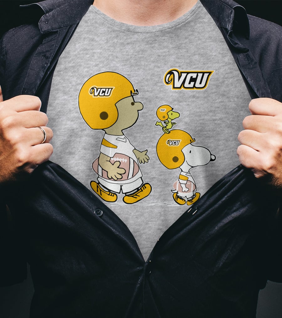 VCU Football Snoopy And Woodstock In Helmets T-Shirt
