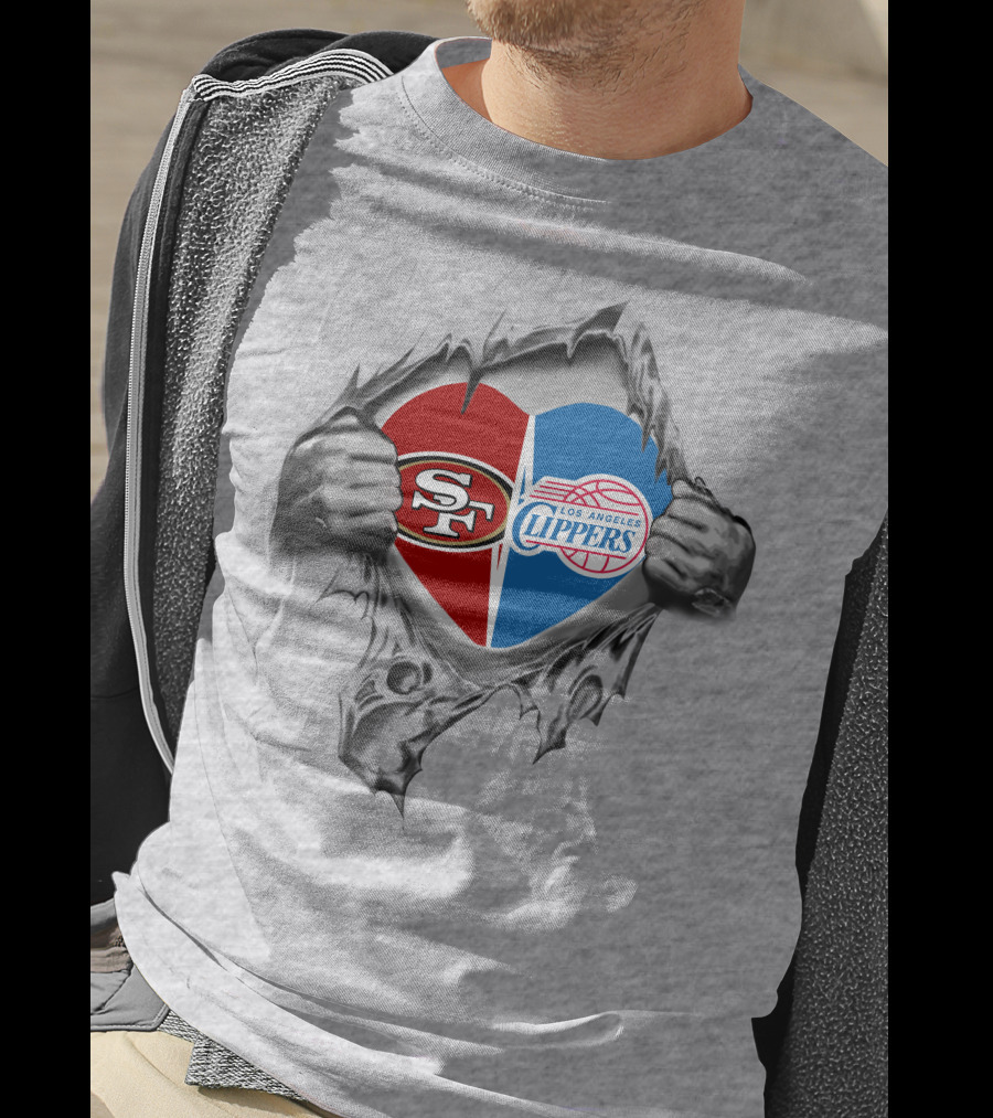 SF 49Ers Los Angeles Clippers Heart T-Shirt