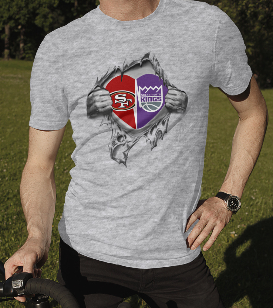 SF 49Ers Sacramento Kings Heart T-Shirt