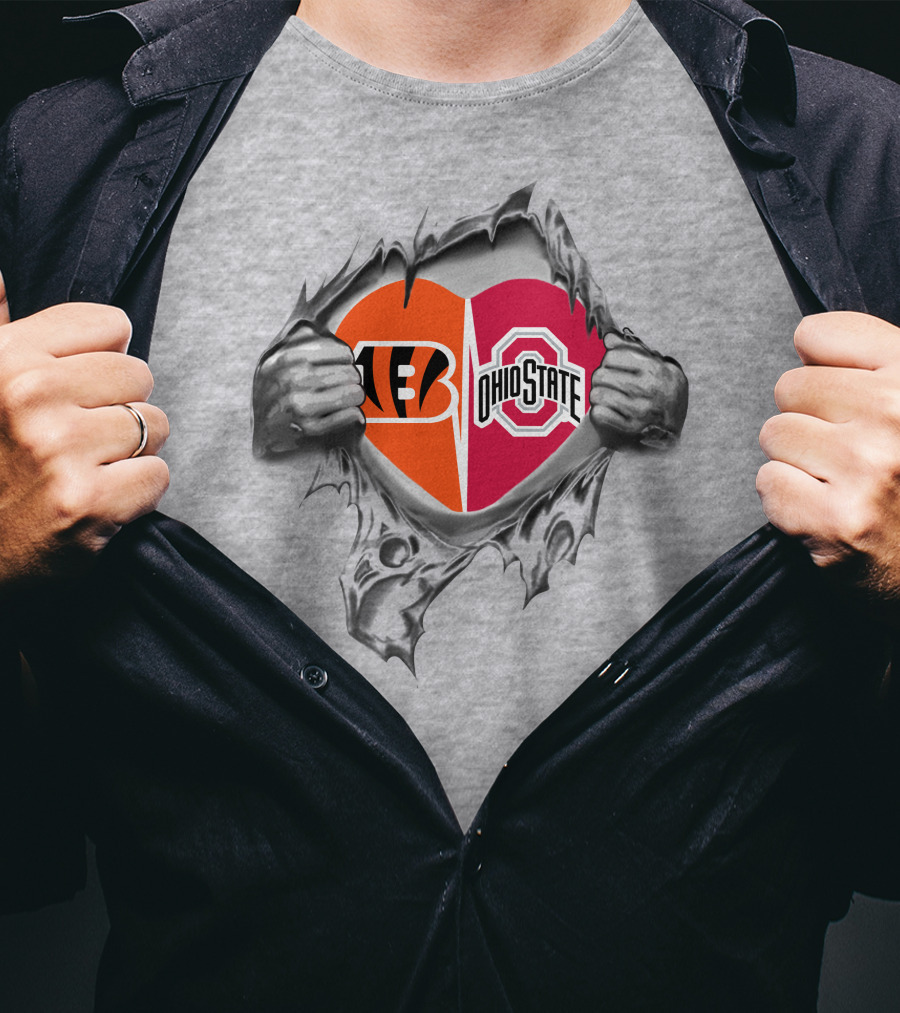 Bengals Ohio State Heart Logo Emblem T-Shirt