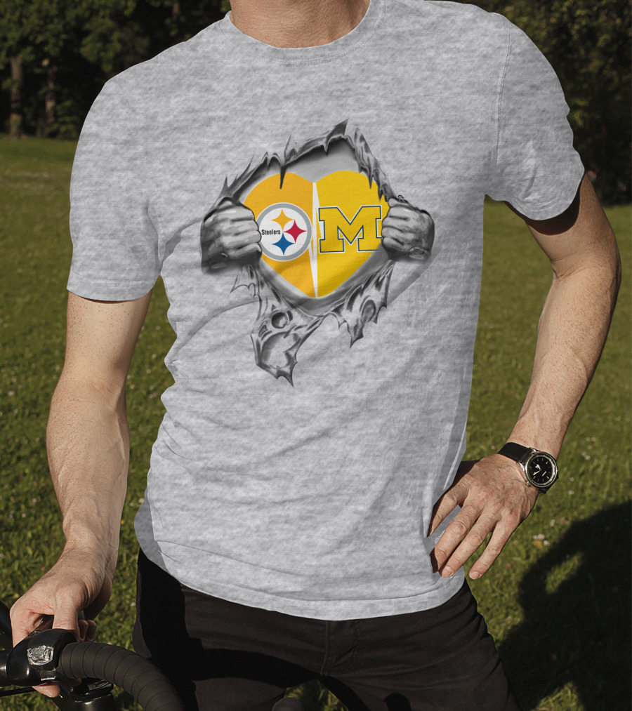 Steelers Heart Michigan Split T-Shirt