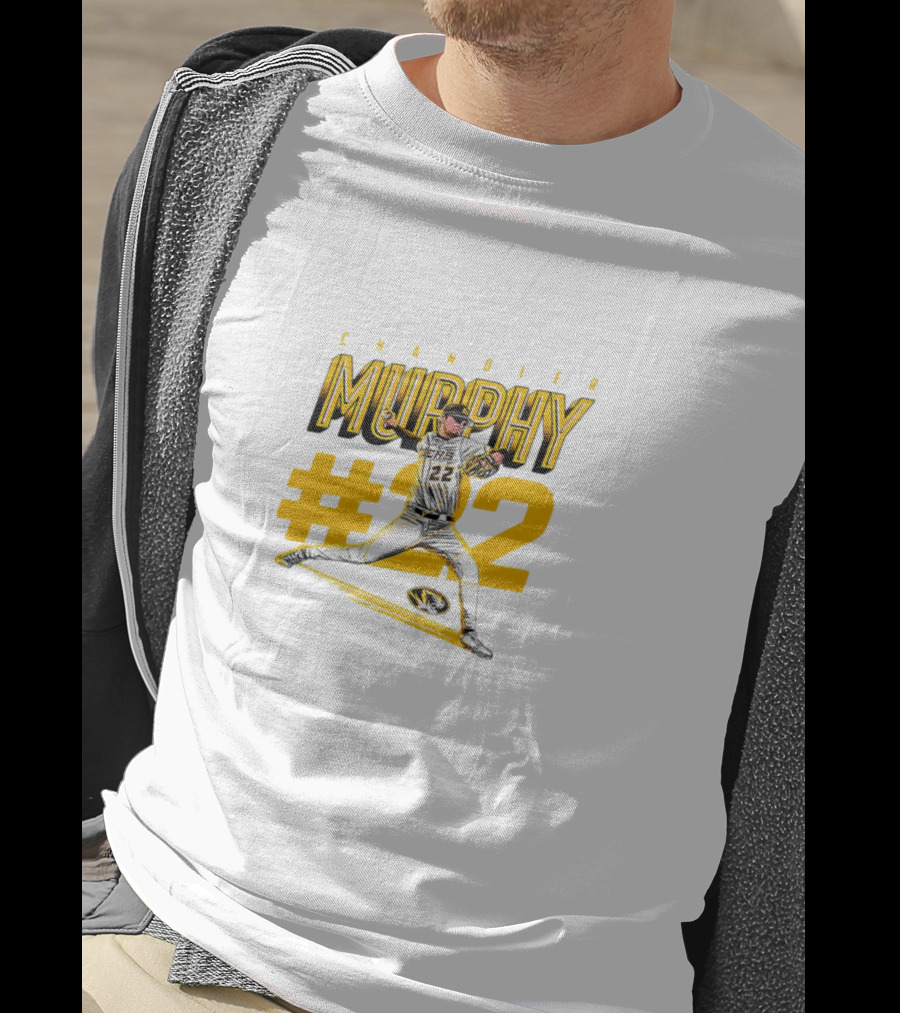 Chandler Murphy Missouri NCAA Baseball #22 Player Action T-Shirt