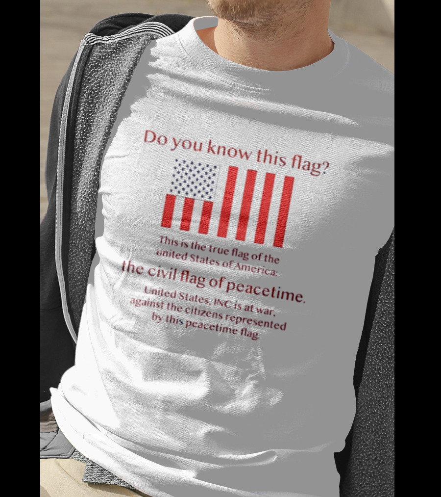 Do You Know This Flag True Flag Of The United States Civil Flag Of Peacetime United States INC At War Against Citizens T-Shirt