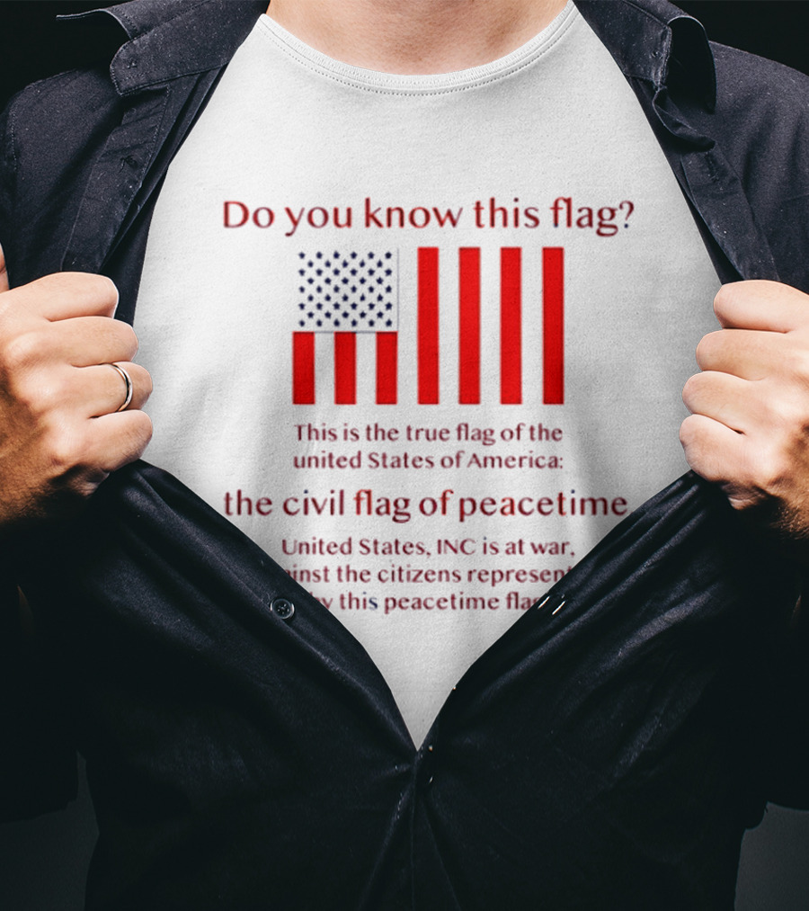 Do You Know This Flag True Flag Of The United States Civil Flag Of Peacetime United States INC At War Against Citizens T-Shirt