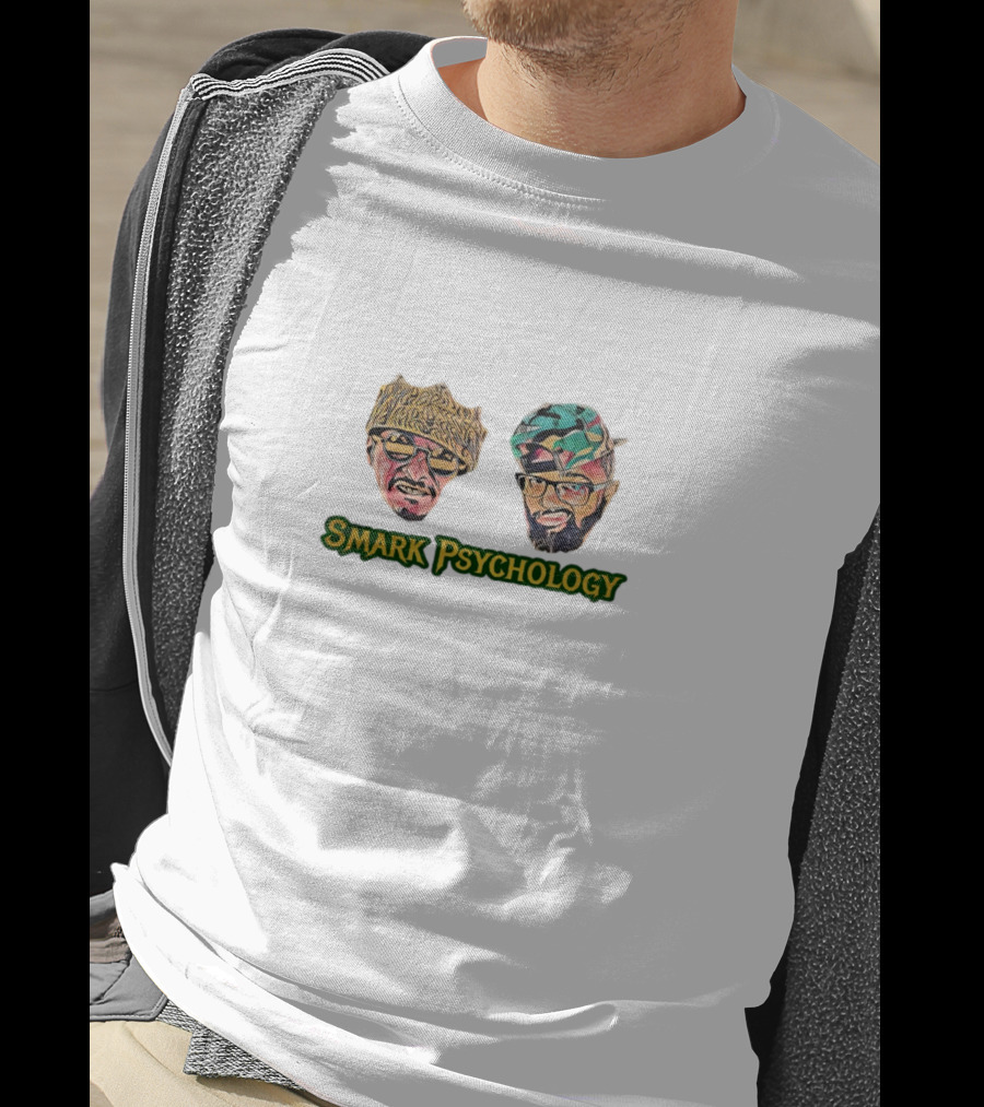 Smark Psychology Two Illustrated Faces With Hats And Glasses T-Shirt