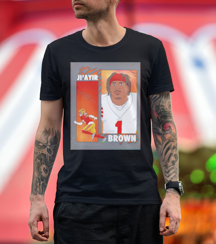 Ji’Ayir Brown Football Portrait and Action T-Shirt