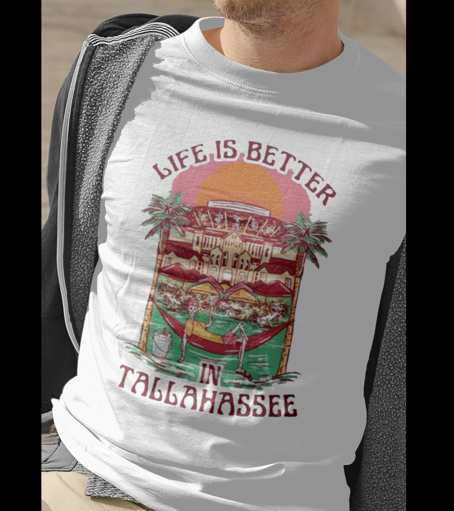Life Is Better In Tallahassee Skeleton Hammock Scene T-Shirt