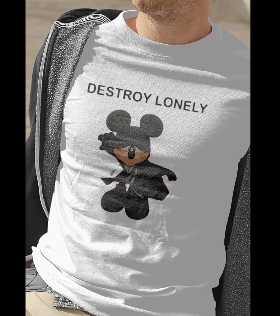 Destroy Lonely Mickey Mouse Black T-Shirt
