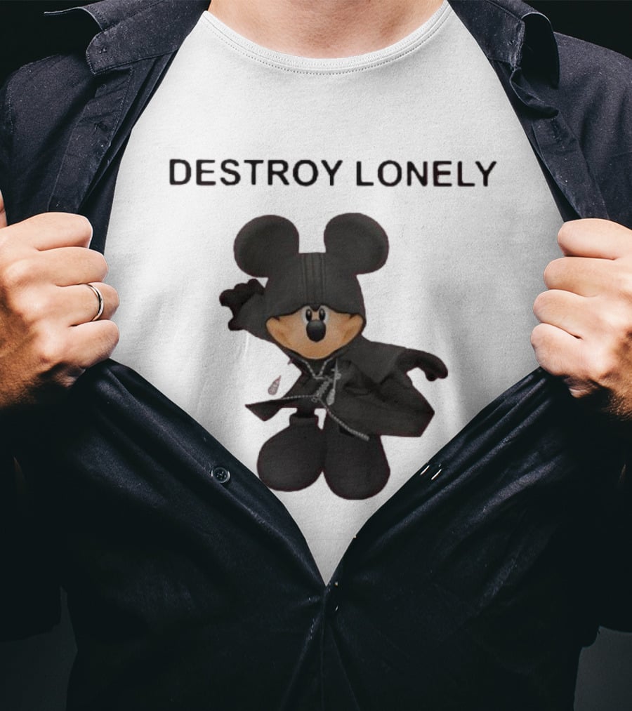 Destroy Lonely Mickey Mouse Black T-Shirt