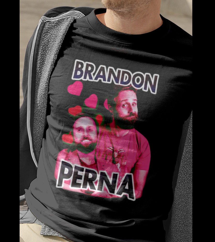 Brandon Perna Heart Icons Red Shirt Pose T-Shirt