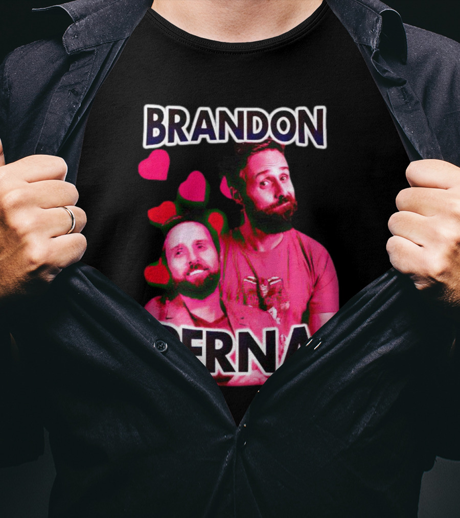 Brandon Perna Heart Icons Red Shirt Pose T-Shirt