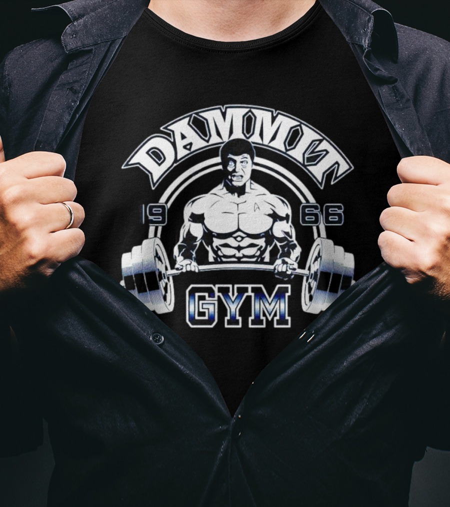 Dammit Gym 1966 Bodybuilder With Barbell T-Shirt